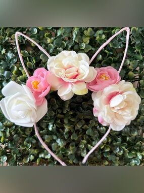 Pink & Cream Floral Kids Headband